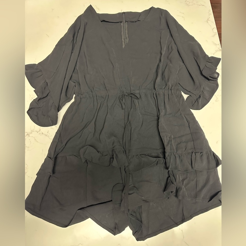 Women’s Valphsio Womens V Neck Beach Romper- Black Size Large